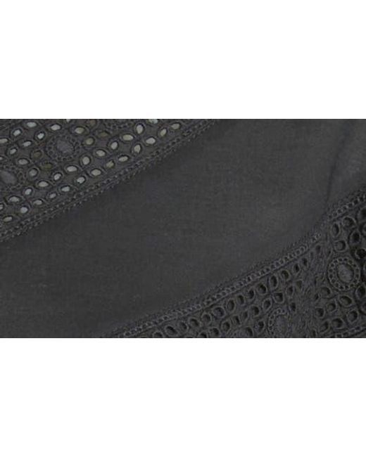 Treasure & Bond Black Lace Yoke Cotton Shift Dress