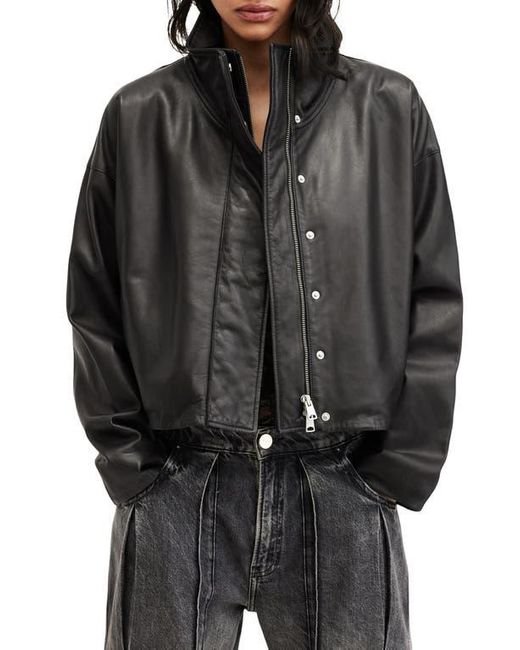 AllSaints Black Ryder Leather Jacket