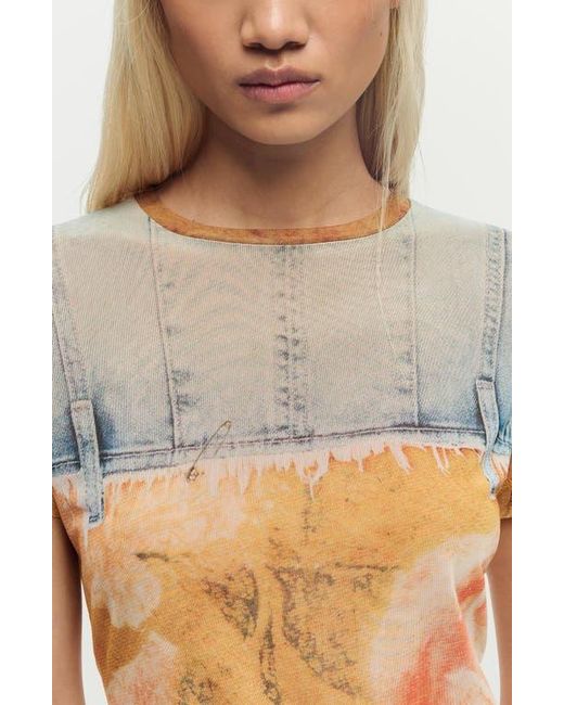 Desigual Multicolor Patchwork Pattern T-Shirt