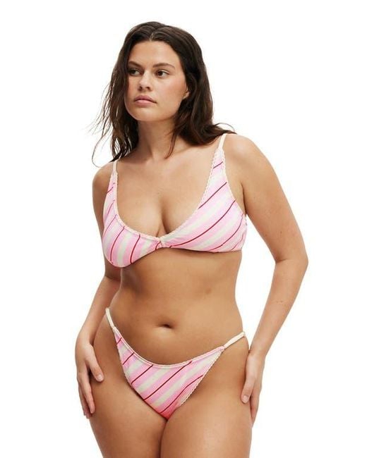 Cotton On Brown Micro Tanga Brazilian Bikini Bottom