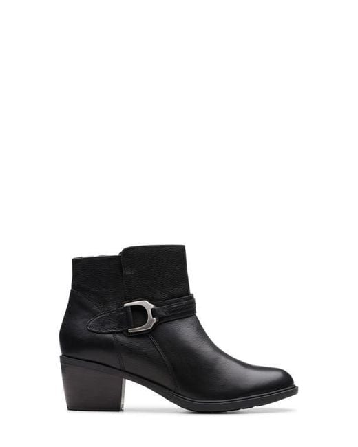 Clarks Black Neva Buckle Bootie