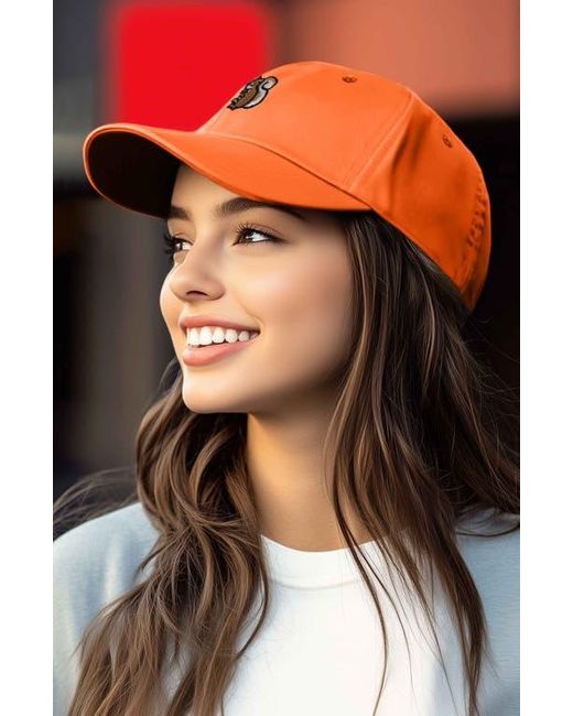 Alix Orange Squirrel Embroidered Outdoor Cap for men