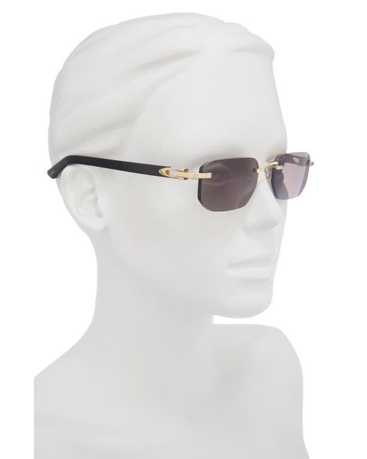 Rectangle Gradient Rimless Cartier 53Mm Rimless Rectangular Gradient Sunglasses in Brown for Men ...