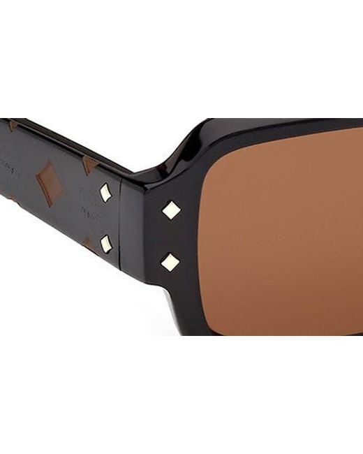MCM Brown 54Mm Rectangular Sunglasses