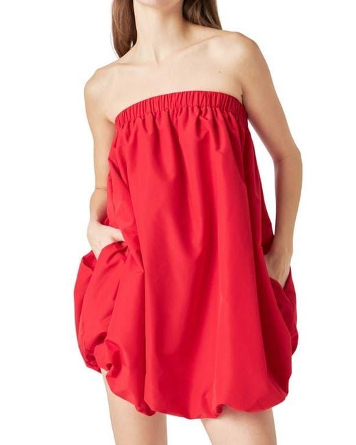 Endless Rose Red Strapless Bubble Minidress