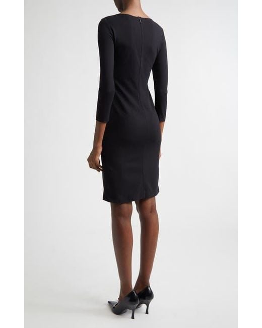 Emporio Armani Punto Milano Long Sleeve Jersey Dress in Black | Lyst