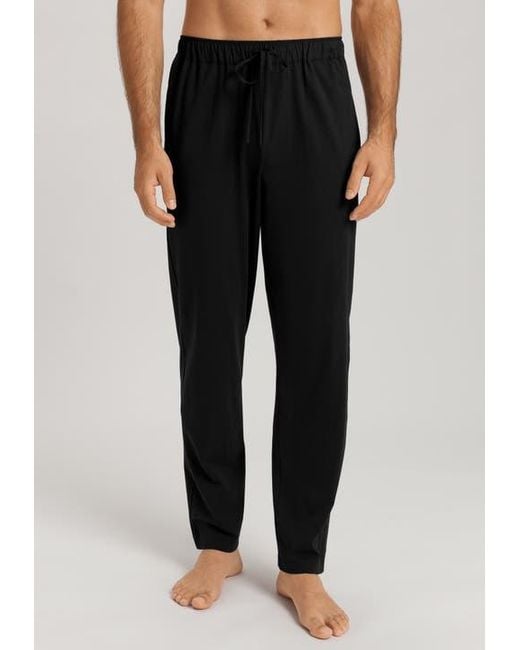 Hanro Black Night And Day Cotton Drawstring Pants for men