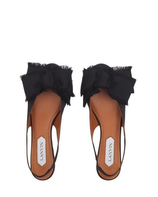 Lanvin Black Slingback Ballerina Flat