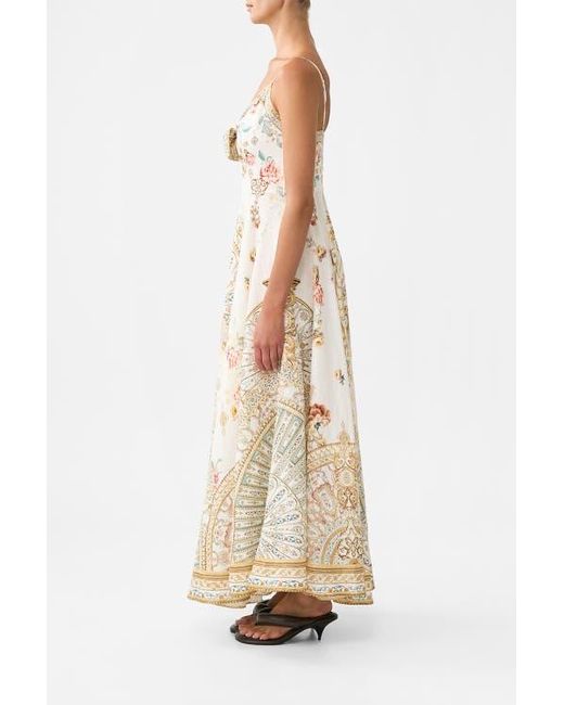 Camilla White Long Dress With Tie Front