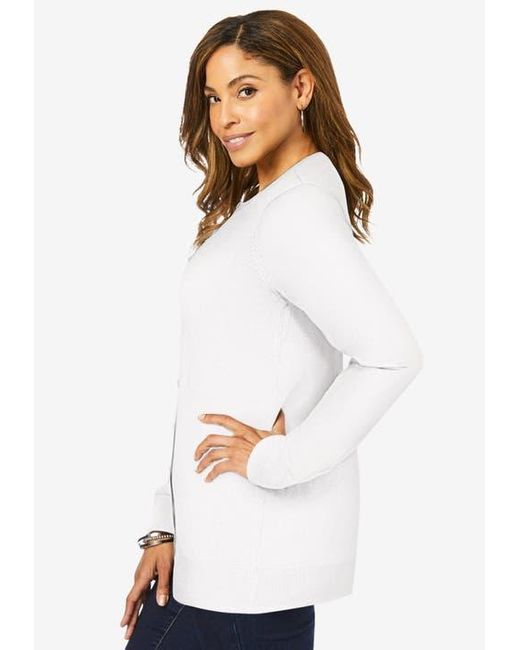 Jessica London White Fine Gauge Cardigan