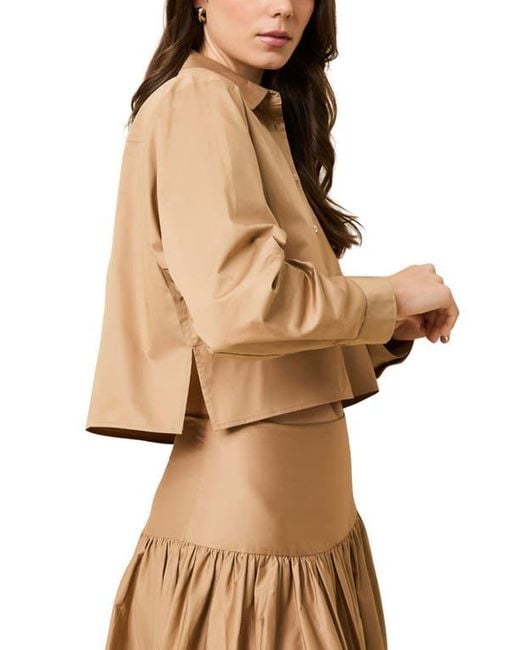 Solid & Striped Brown The Cropped Avril Button-Up Shirt