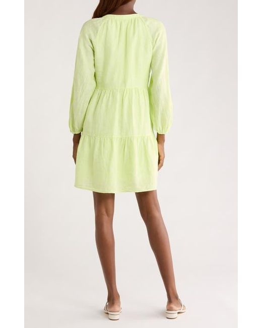 Tommy Bahama Green Coastalina Long Sleeve Tiered Minidress