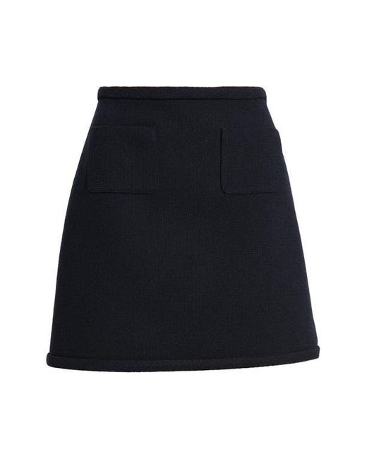Theory Blue Tweed Miniskirt