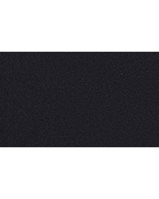 Betsy & Adam Black Ruched Off The Shoulder Scuba Column Gown