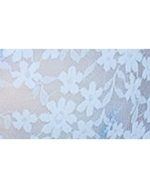 MAPALE Blue Mesh Underwire Bra & Thong Set