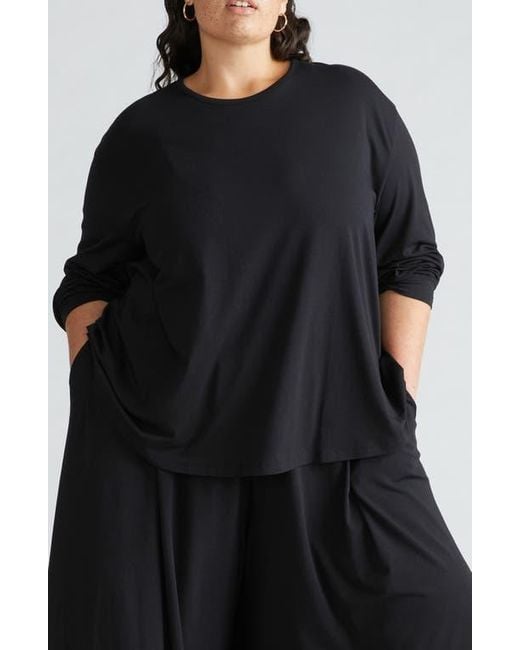 UNIVERSAL STANDARD Black Soltea Lounge Top