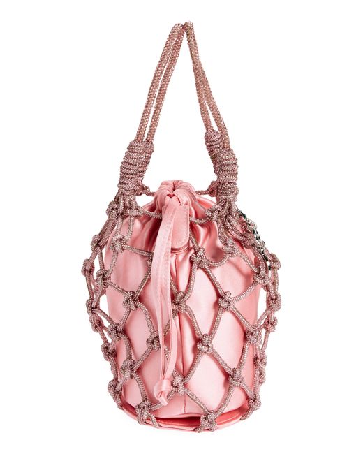 Judith Leiber Pink Sparkle Net Pouch Bag