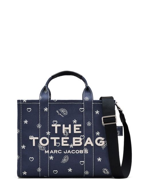 Marc Jacobs Blue The Bandana Printed Medium Canvas Tote