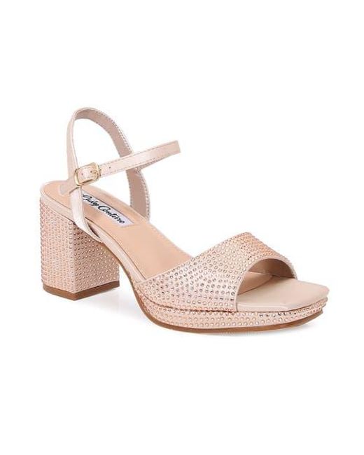 Lady Couture Pink Rhinestone Platform Sandal