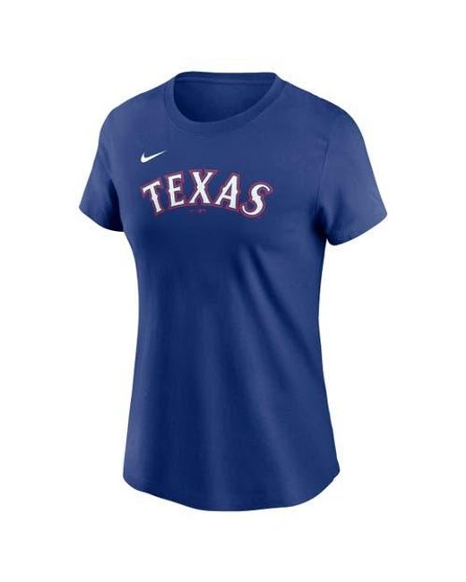 Nike Blue Corey Seager Texas Rangers Fuse Name & Number T-Shirt