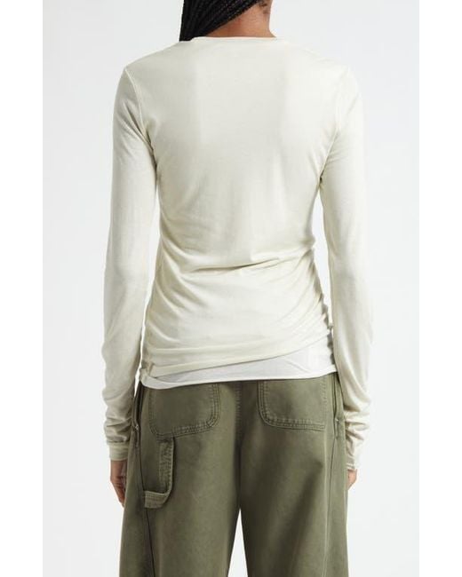 J.W. Anderson White Draped Double Layer T-Shirt