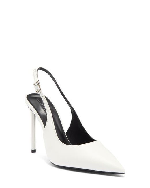 Tony Bianco White Asti Slingback Pointed Toe Pump