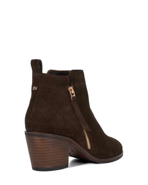 Dune Brown Paicing Block Heel Bootie