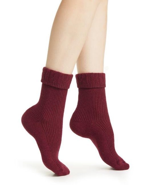 Oroblu Red Hilda Wool & Cashmere Blend Crew Socks