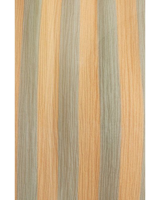 Dries Van Noten Natural Paillette Stripe Sheer Silk Skirt