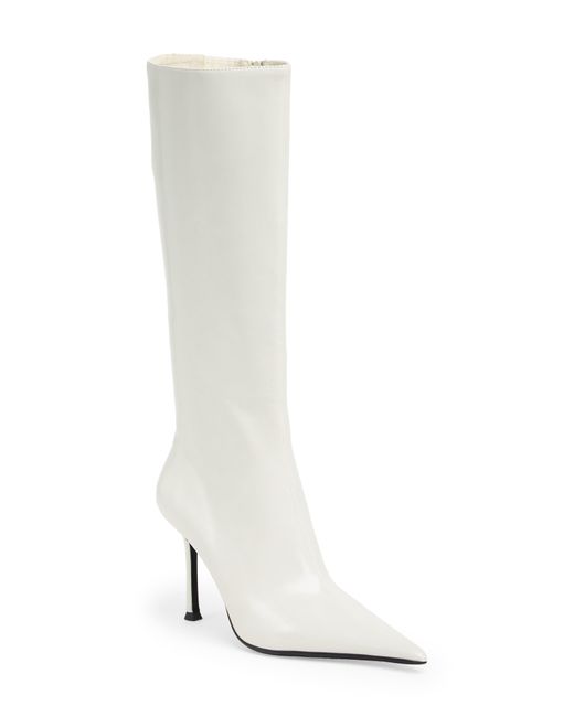 Jeffrey Campbell Darlings Pointed Toe Knee High Boot in White | Lyst