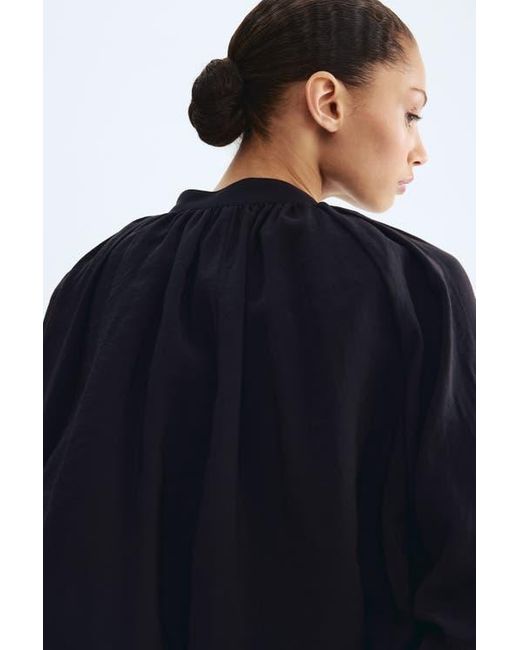H&M Blue Balloon-Sleeved Modal Jacket