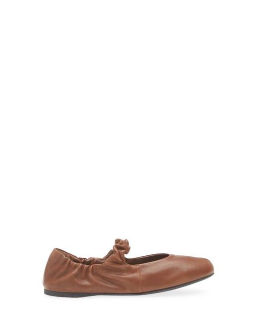 Miu Miu Brown Ruched Ballerina Flat