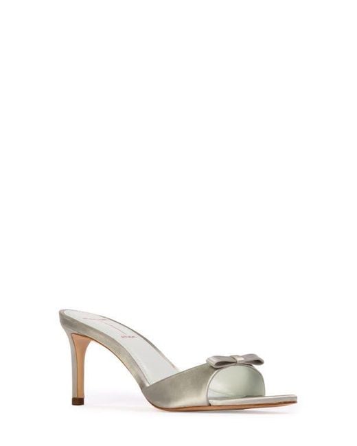 Black Suede Studio White Albie Slide Sandal