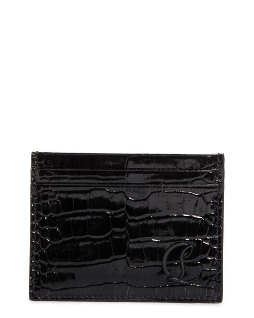 Christian Louboutin Black Mooncrest Lizard Embossed Leather Card Case for men