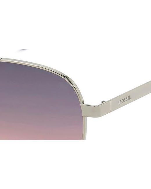 Fossil Pink 58Mm Gradient Pilot Sunglasses