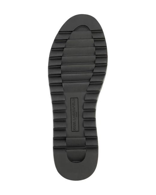 Karl Lagerfeld Black Leather Low Top Sneaker for men
