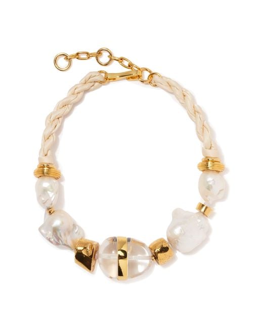 Lizzie Fortunato Metallic Glass Beach Cultured Pearl Collar Necklace