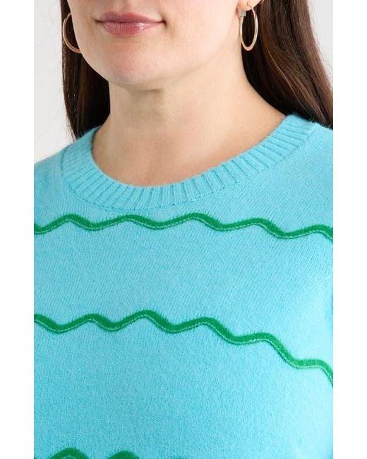 Sugarlips Blue Maeverly Wavy Stripe Sweater