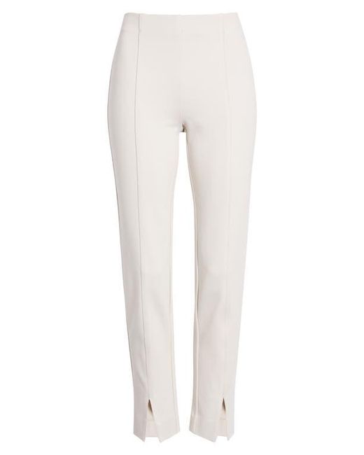 Apny White Split Hem Pull-On Crop Slim Pants