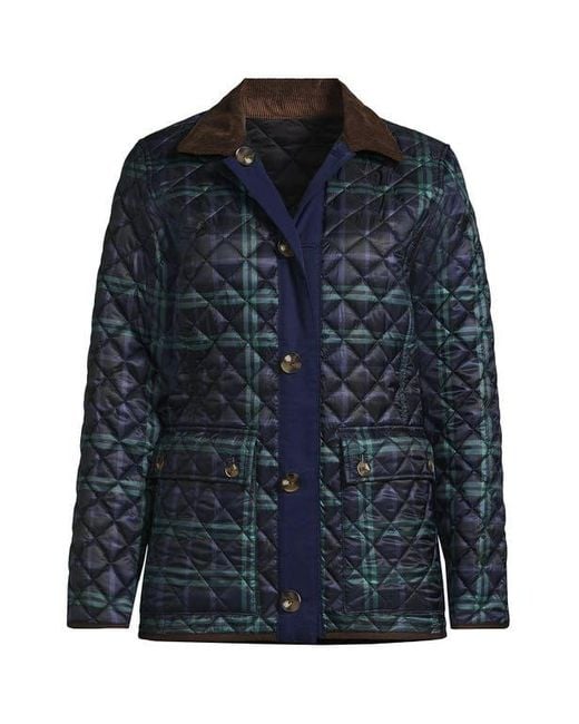 Lands' End Black Reversible Barn Quilted Jacket