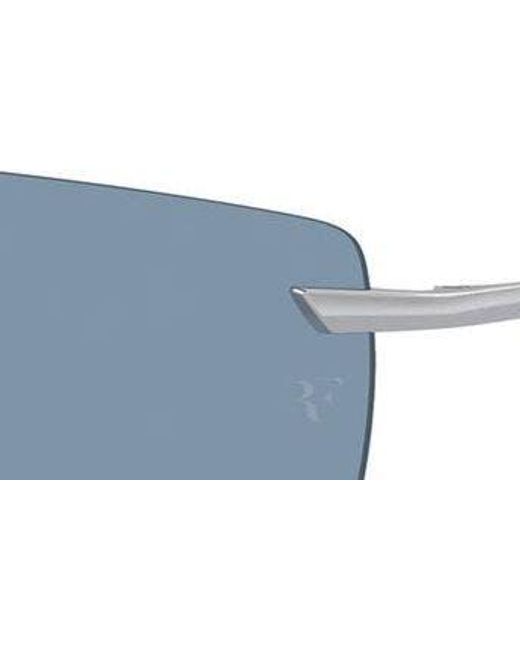 Oliver Peoples Blue Roger Federer 138mm Rimless Shield Sunglasses for men