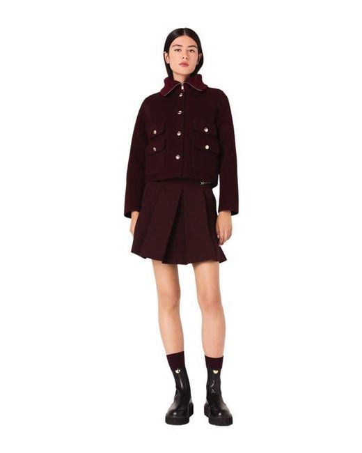 Maje Red Reversible Double-Faced Jacket