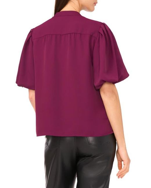Vince Camuto Purple Puff Sleeve Popover Top