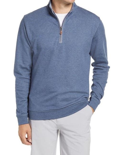 Johnnie-o Blue Sully Quarter Zip Pullover for men