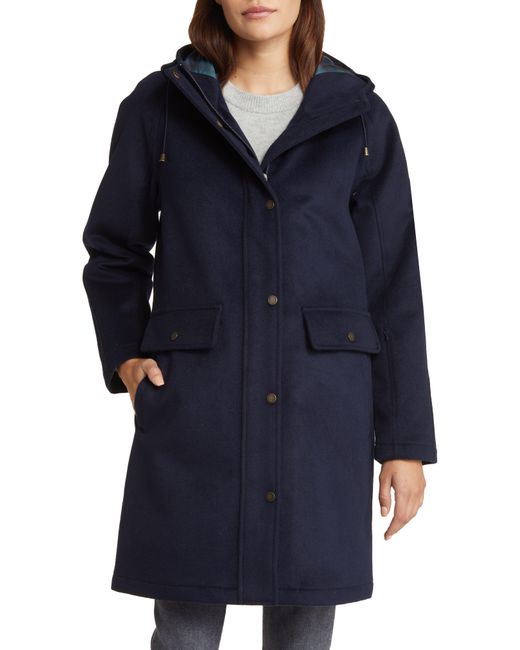 Pendleton Blue Hayden Water Repellent Wool Blend Hooded Coat