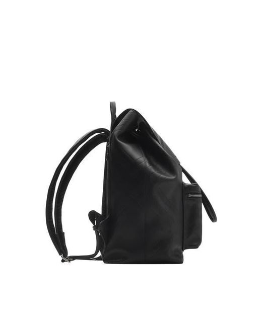 Burberry Black Embossed Check Backpack for men