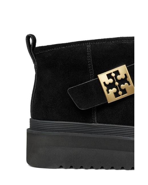 Tory Burch Black Mellow Genuine Shearling Lined Platform Boot