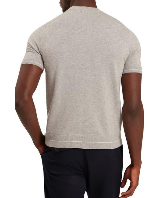 Ted Baker Gray Canon Chevron Texture Short Sleeve Cotton & Wool Crewneck Sweater for men