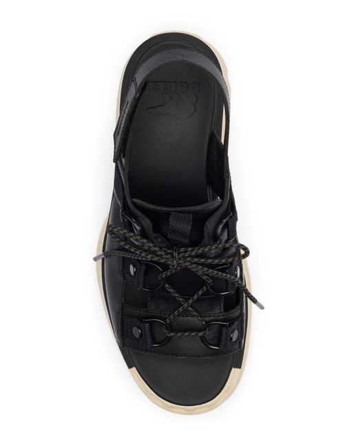 Sorel Black Rein Cb Lace-Up Platform Sandal