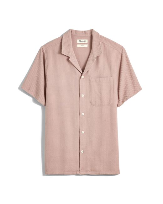 Madewell Pink Woven Waffle Cotton Easy Shirt for men